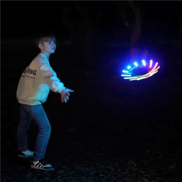 Flying Ring - 12 LEDs, Super Bright,Soft,Auto Light Up, Safe,Lightweight Frisbee - Picture 3 of 7